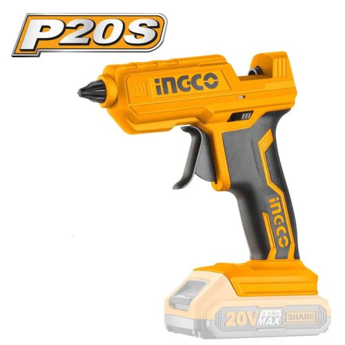 Pistolete ngjitje silikoni shufra 20V Ingco (vetem trup)